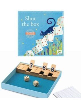 Djeco Wooden Shut the Box Classic Game-Math skills Game New Sealed
